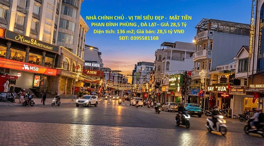 Nhà chính chủ  vị trí siêu đẹp  mặt tiền phan đình phùng , đà lạt giá 28,5 tỷ