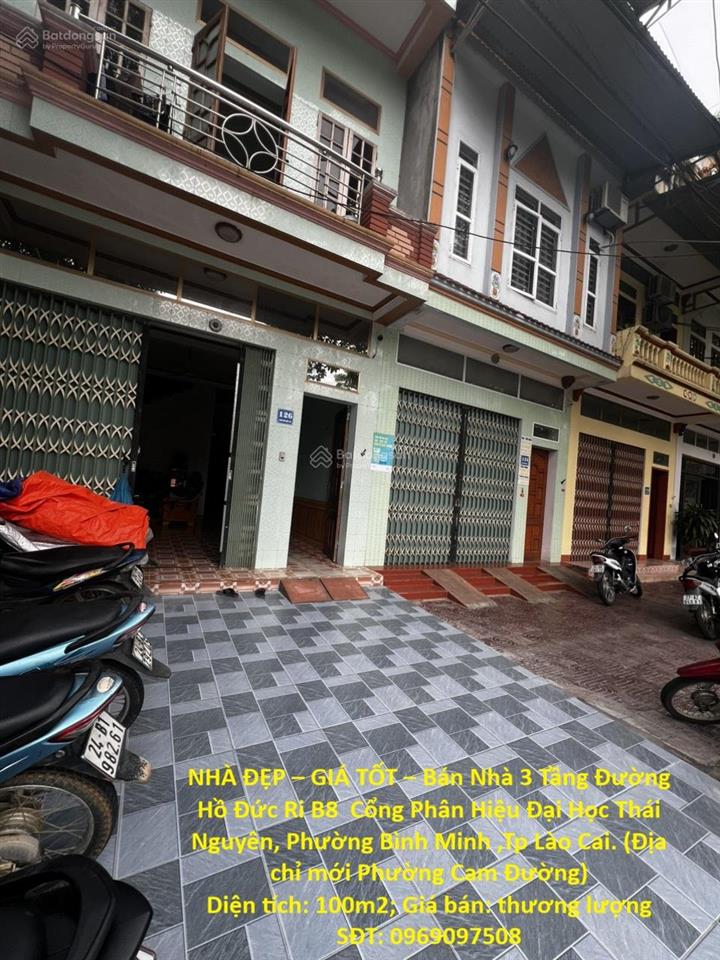 Nhà đẹp  giá tốt  bán nhà 3 tầng đường hồ đức ri b8 cổng phân hiệu đại học thái nguyên , lào cai