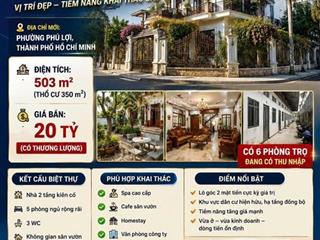 Chính chủ cần bán căn biệt thự góc 2 mặt tiền 500 m2 phường phú lọi, tp. thủ dầu một, bình dương.