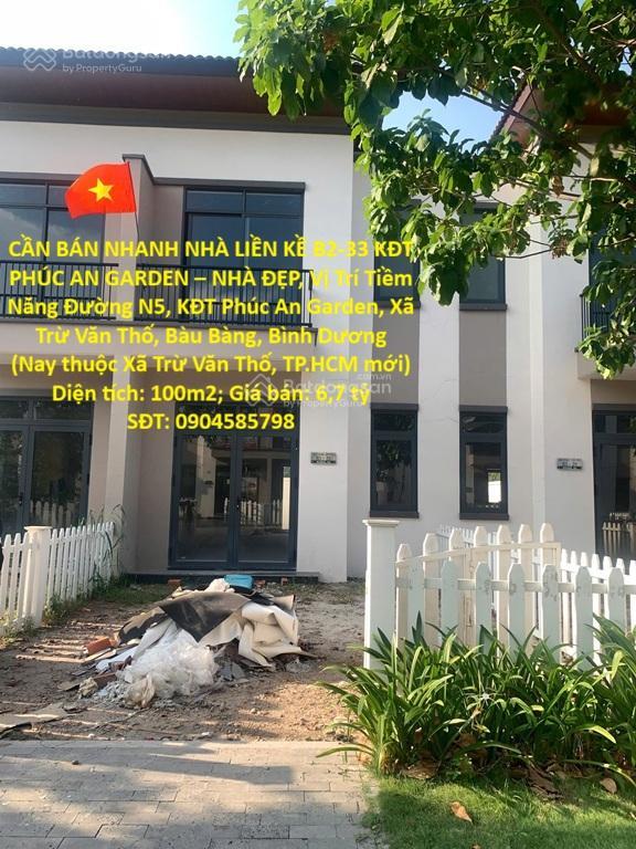 Cần bán nhanh nhà liền kề b233 kđt phúc an garden  nhà đẹp, vị trí tiềm năng huyện bàu bàng
