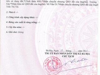 Bán đất có nhà cấp 4 + phòng trọ đang kinh doanh  thu nhập sẵn 6 triệu/ tháng  tp bà rịa
