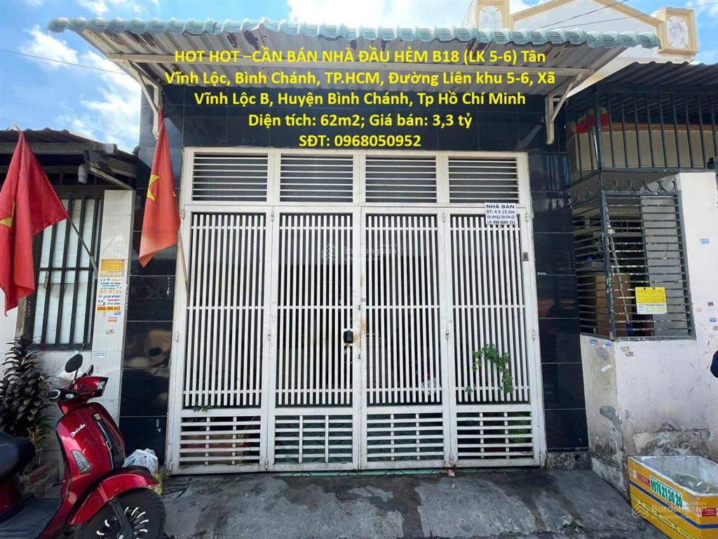 Hot hot cần bán nhà đầu hẻm b18 (lk 56) tân vĩnh lộc, bình chánh, tp.hcm  giá tốt thiện chí bán