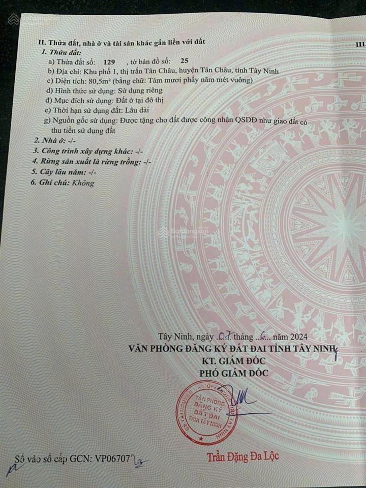 Vị trí đắc địa  đầu tư là sinh lời  chính chủ cần bán nhà mặt tiền thị trấn tân châu, tây ninh