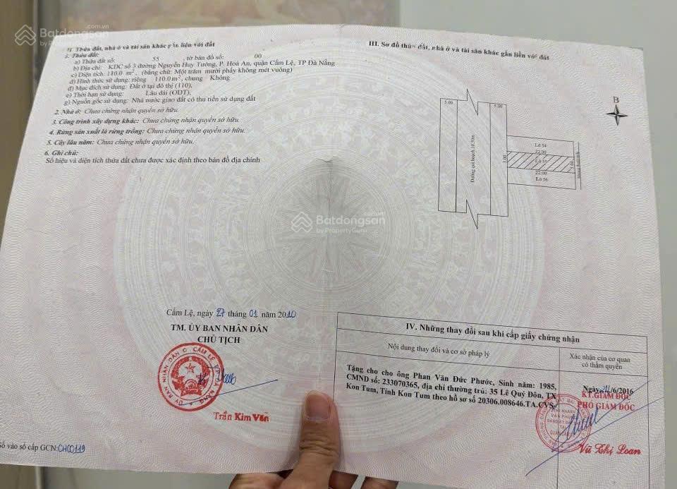 Hot hot bán đất có sẵn phòng trọ  đường hoàng tăng bí, phường hòa an, quận cẩm lệ, tp. đà nẵng