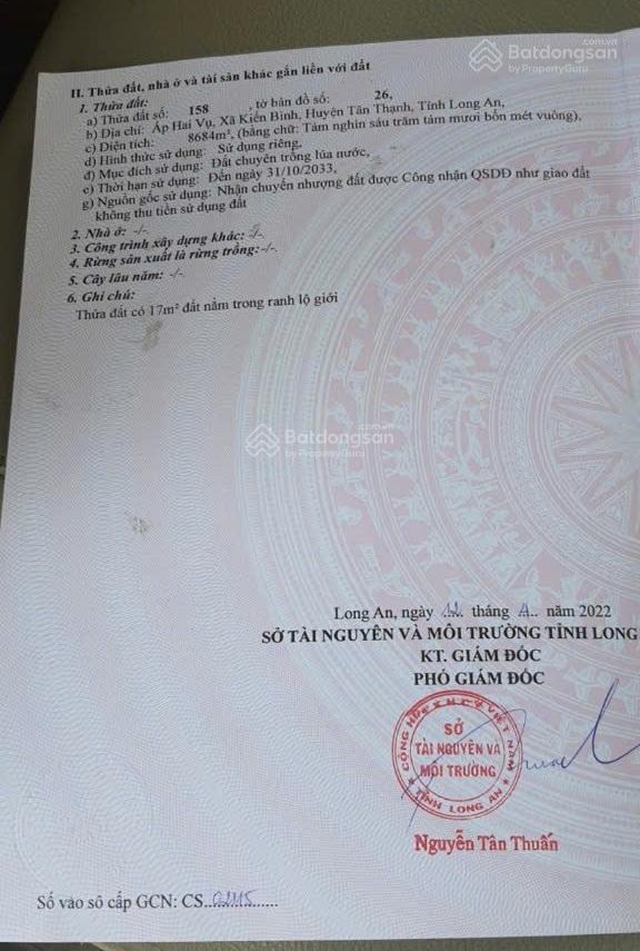 Chính chủ bán đất ruộng đã lên líp sẵn tại ấp 2 vụ (đường cái tôm) xã tân thạnh, tây ninh