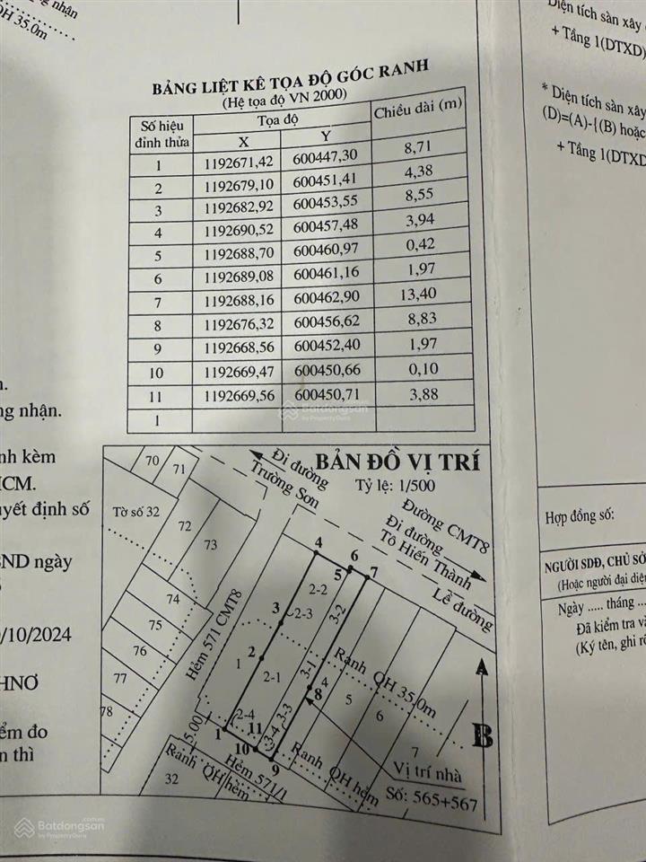 Đầu tư sinh lời cần bán lô đất mặt tiền tại đ. cách mạng tháng 8, phường 15, quận 10, tp. hcm