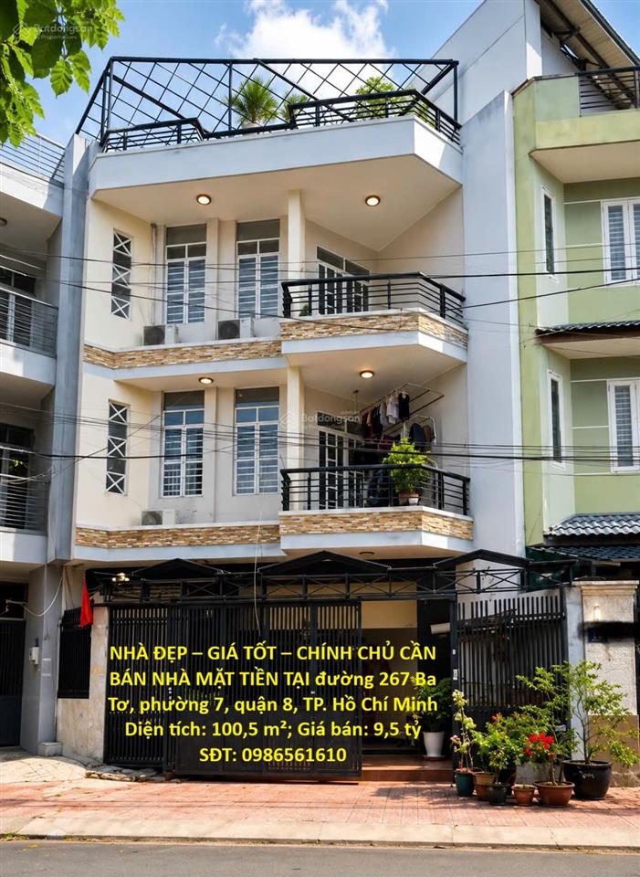 Nhà đẹp giá tốt chính chủ cần bán nhà mặt tiền đường 267 ba tơ, phường 7, quận 8, tp. hồ chí minh