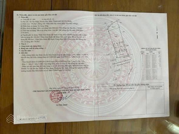 Hot hot chính chủ cần bán đất mặt tiền tại xã tân hiệp, huyện hóc môn, tp. hồ chí minh