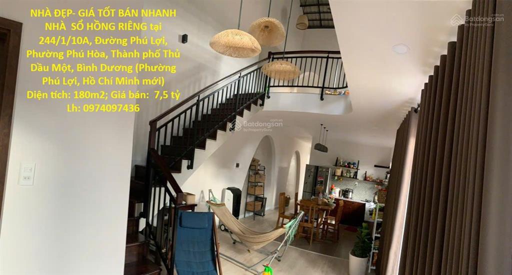 Nhà đẹp, giá tốt, bán nhanh nhà sổ hồng riêng tại thành phố thủ dầu một, bình dương