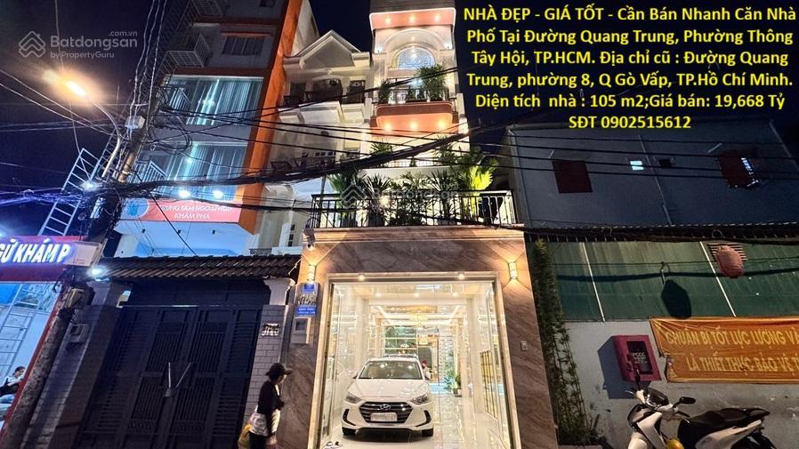 Nhà đẹp  giá tốt  cần bán nhanh căn nhà phố tại đường quang trung, phường thông tây hội, tp.hcm.