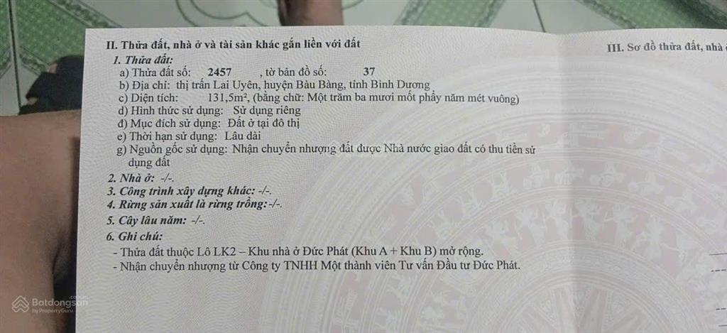 Đất đẹp, giá tốt chính chủ bán gấp lô đất 2 mặt tiền tiềm năng đầu tư tại bàu bàng, bình dương