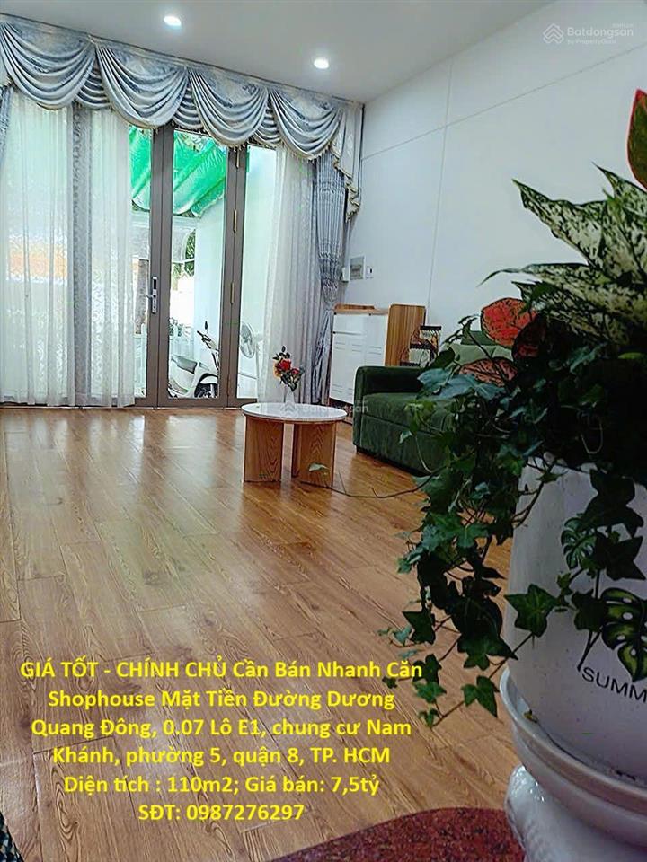 Giá tốt  chính chủ cần bán nhanh căn shophouse mặt tiền đường dương quang đông
