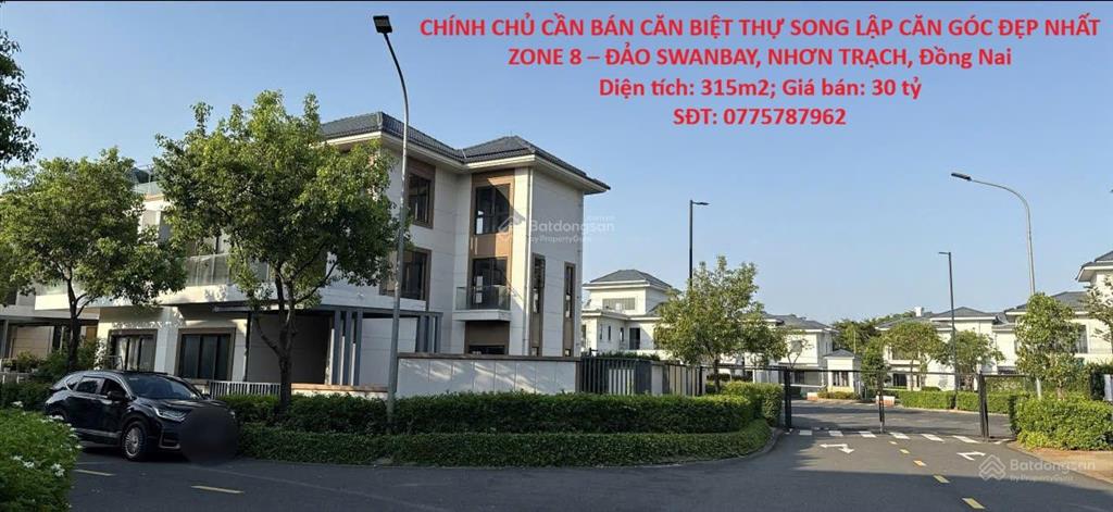 Chính chủ cần bán căn biệt thự song lập căn góc đẹp zone 8 đảo swanbay, nhơn trạch, đồng nai