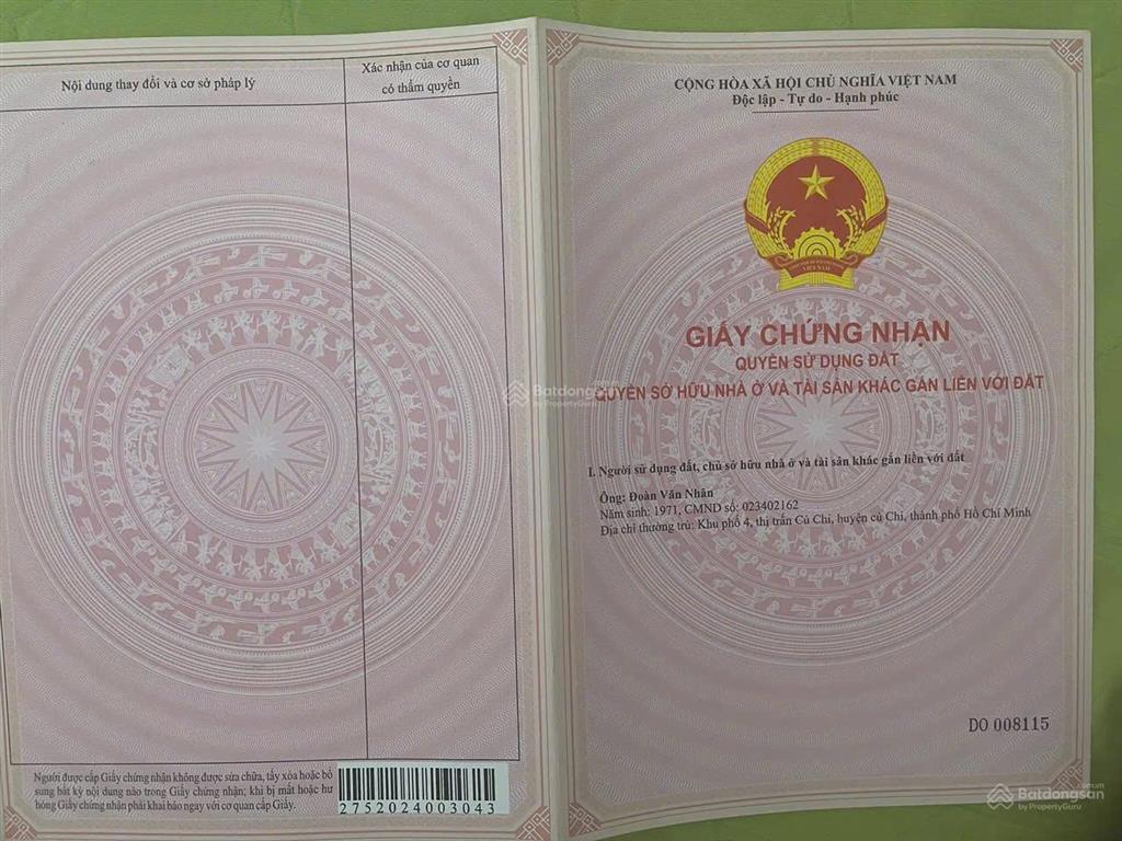 Đầu tư sinh lời chính chủ cần bán 5.700m đất 2 mặt đường, x. trung lập hạ, h. củ chi, tp. hcm