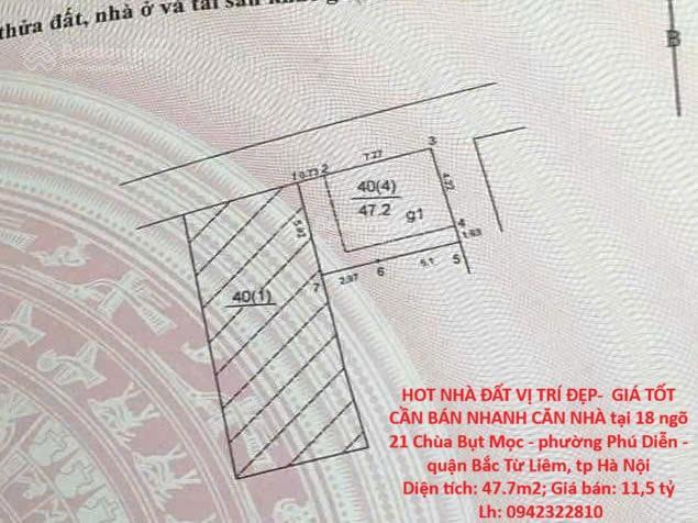 Hot nhà đất vị trí đẹp giá tốt cần bán nhanh căn nhà tại quận bắc từ liêm, tp hà nội