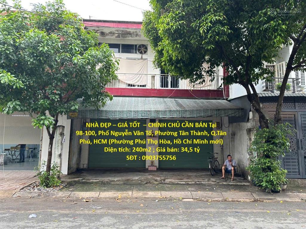 Nhà đẹpgiá tốt chính chủ cần bán tại 98100, phố nguyễn văn tố, phường tân thành, q.tân phú, hcm