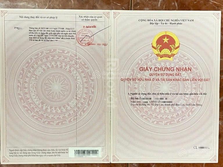 Quỹ đất hiếm bán đất 9.463m, 100m mặt tiền đ. đinh công tráng, đại lào cũ, tp. bảo lộc, t. lâm đồng