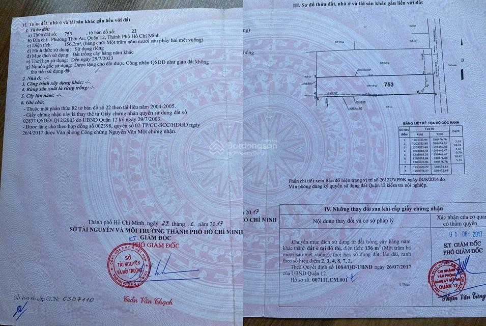Bán lô đất 370m ngang 12m giá 24.9 tỷ phường thới an, quận 12, tp hồ chí minh