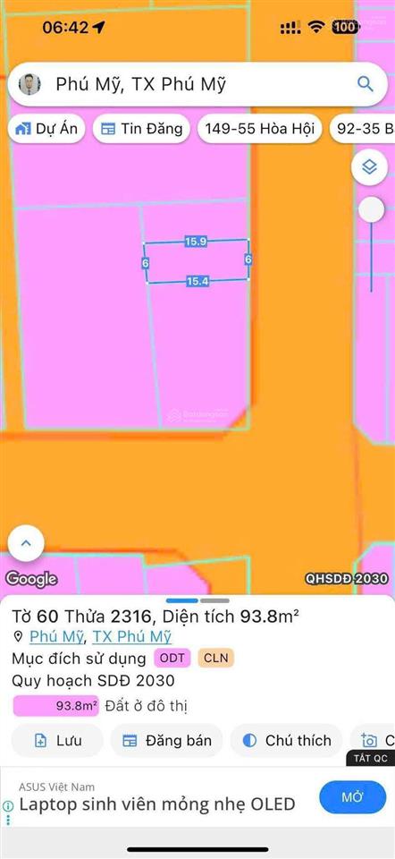 Lô mặt tiền lý thường kiệt  phú mỹ