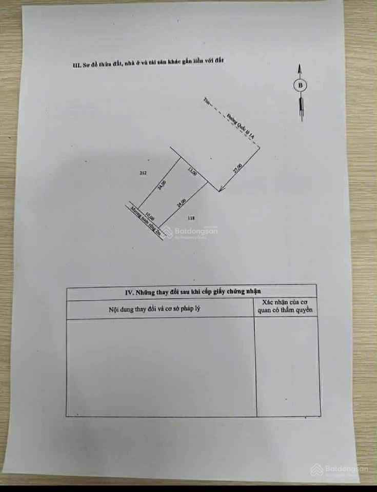 Mặt tiền ql1a  diện tích sử dụng thực 600m