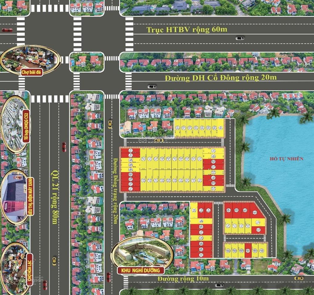 Bán đất đồng trạng,hoà lạc,hàng hiếm,vị trí đắc địa,tiện ích vô vàn,view hồ cách đhqg,công nghệ 3km