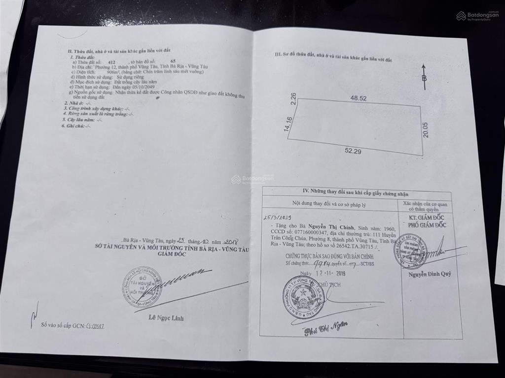 Bán 03 thửa đất đẹp tại phường 12, tp. vũng tàu