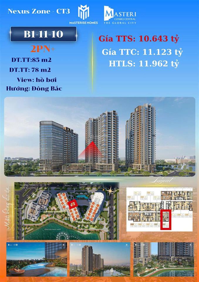 Căn hộ 2pn+ đẹp tại nexus zone ct3 the global city