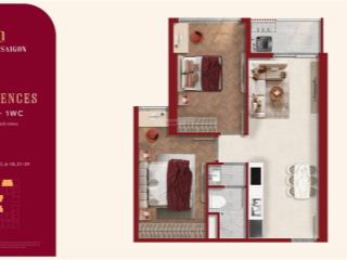 Căn 2pn lusso  giá từ 3.2 tỷ | diện tích 6163m² | ở thoải mái  cho thuê 1012tr/tháng