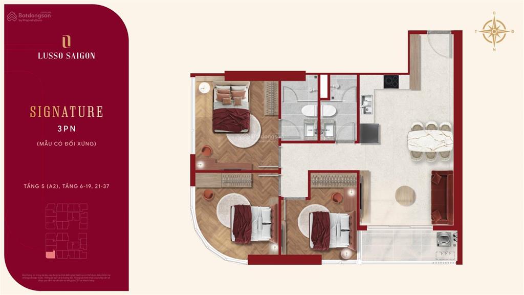 Căn 3pn lusso hiếm, sống thoải mái, trải nghiệm sống tại khách sạn 5 sao mỗi ngày