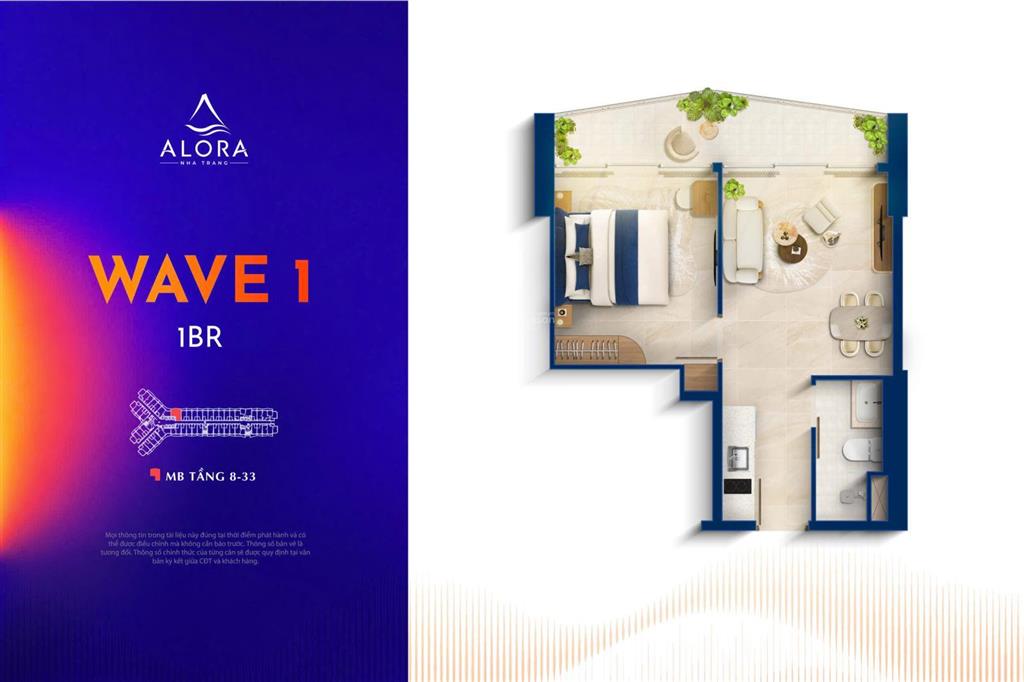 1pn alora nha trang giá từ 2,2 tỷ, năng suất cho thuê từ 13 đến 15tr/tháng