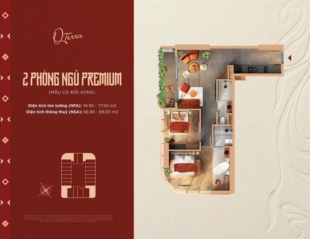 Trục căn góc 2pn.01 siêu hiếm | view quảng trường, ưu tiên khách booking sớm