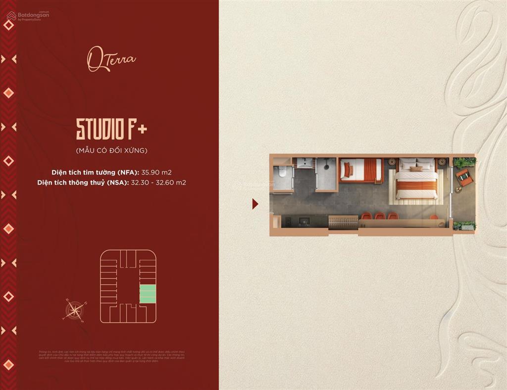 Quỹ căn studio giá tốt tại q'terra quy nhơn đang chờ đón anh chị khách hàng booking sớm