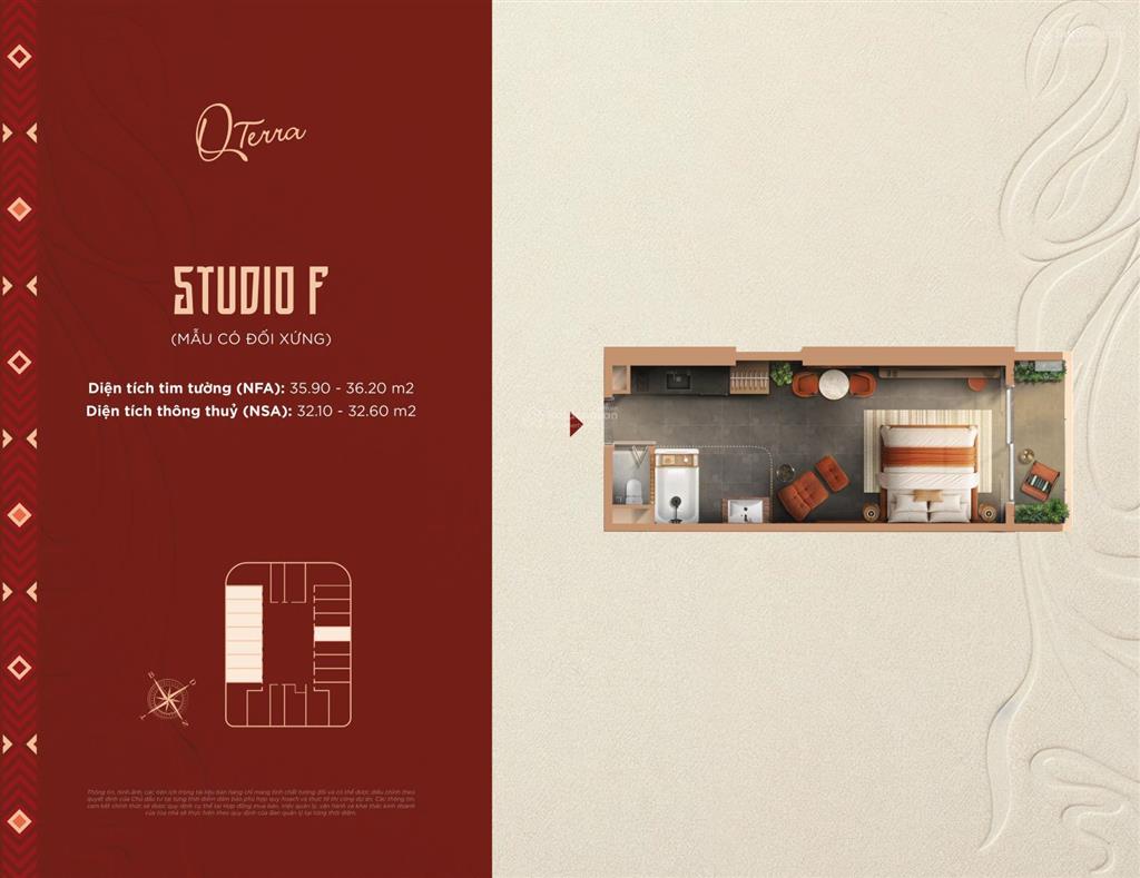 Quỹ căn studio giá tốt tại q'terra quy nhơn đang chờ đón anh chị khách hàng booking sớm