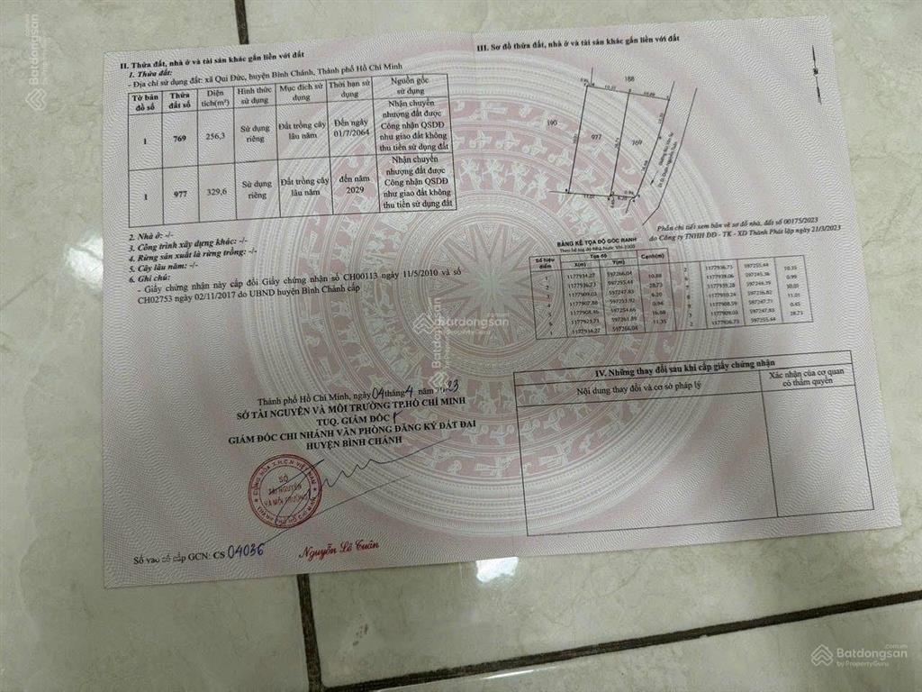 Bán lô đất khu dân cư hiện hữu 600m2 mặt tiền nhựa bùi văn sự