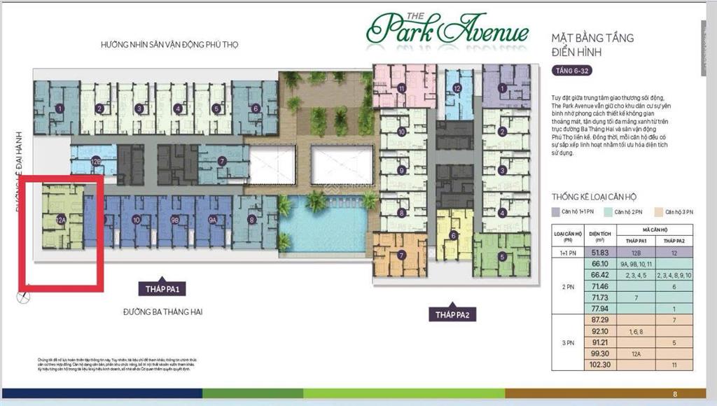 The park avenue 3pn 99m chỉ 9,7 tỷ!   0902 385 *** pkd novaland
