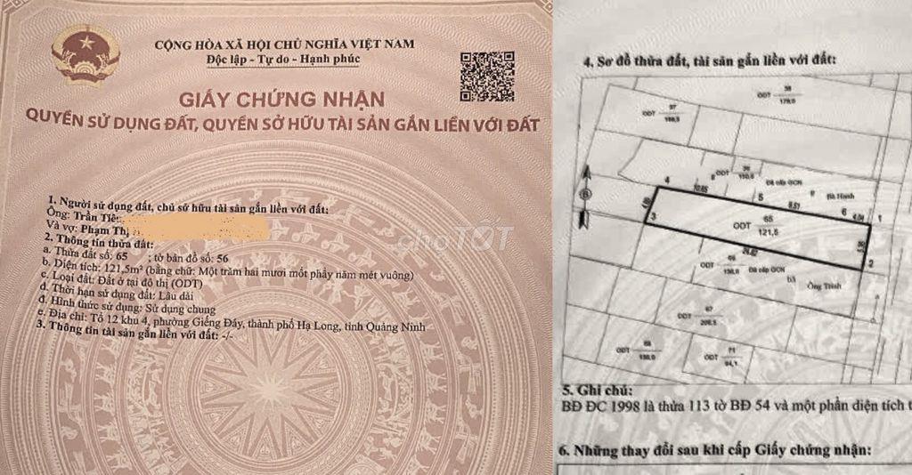 Bán đất mặt đường Giếng Đáy, Hạ Long - 121m2, sát Bến xe Bãi Cháy