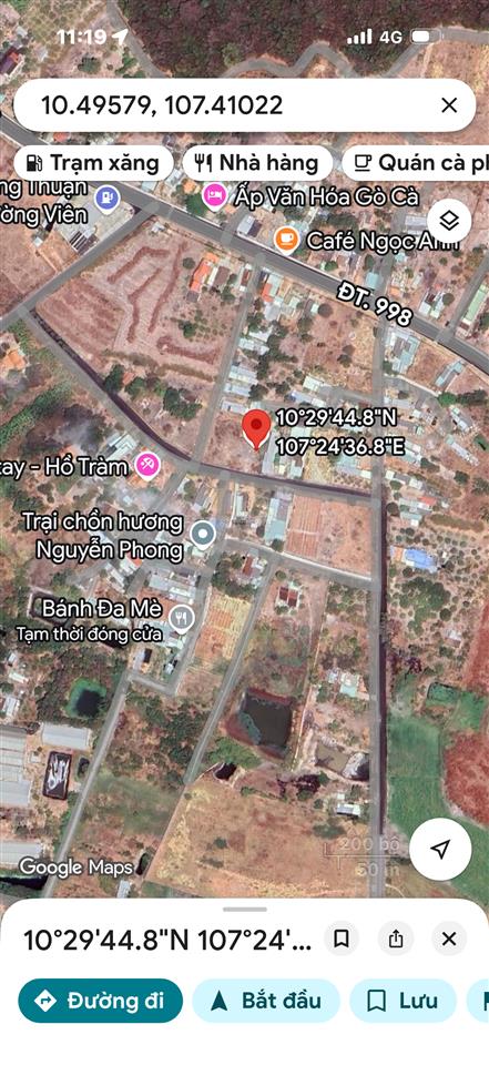 Bán đất xã hồ tràm ngang 15mx45m có 100m2 thổ cư, cách tl328 vào 100m, cách ngã tư hồ tràm 4km