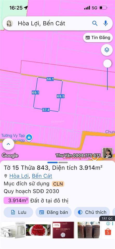 Cho thuê 4.000m đất hòa lợi, bến cát | mặt đường rộng quỹ đất lớn