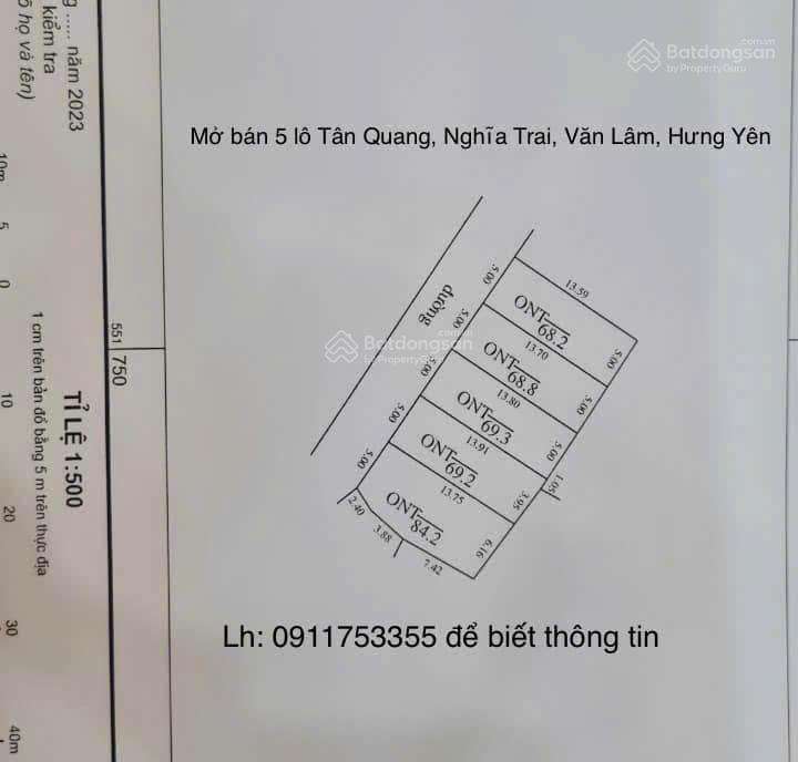 Cần bán 68m2 đất nghĩa trai  tân quang  văn lâm view sông, nối thẳng vin 3 giá chỉ nhỉnh 3 tỷ