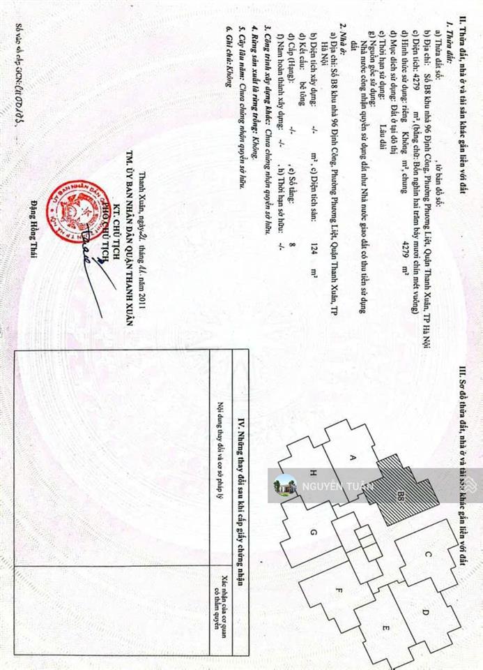 Bán cc 3pn giá siêu hời tại định công, 7,8 tỷ, 125m2