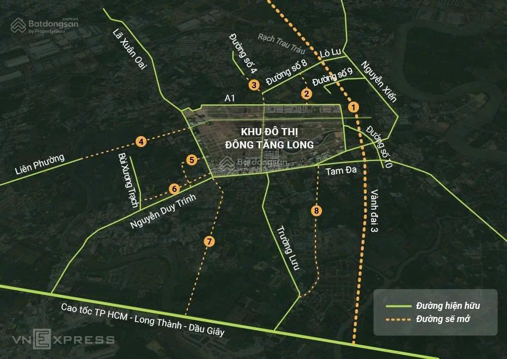 Quận 9 (cũ)  khu đô thị mới đông tăng long  bán & giao nhà hoàn thiện ngoài, thô bên trong