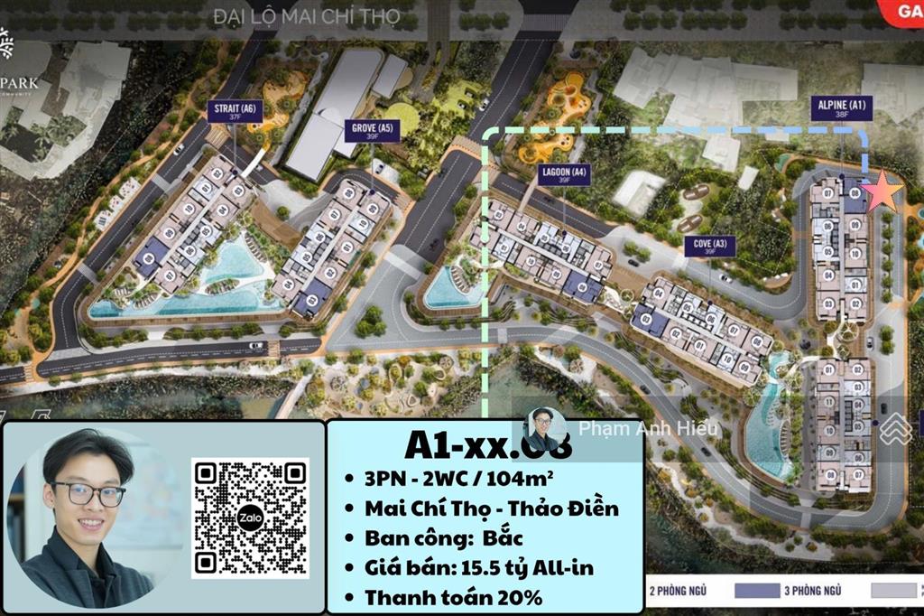 Bán căn hộ 3pn góc vòng cung tháp a1 trục 08 lầu trung view thoáng giá cực nét
