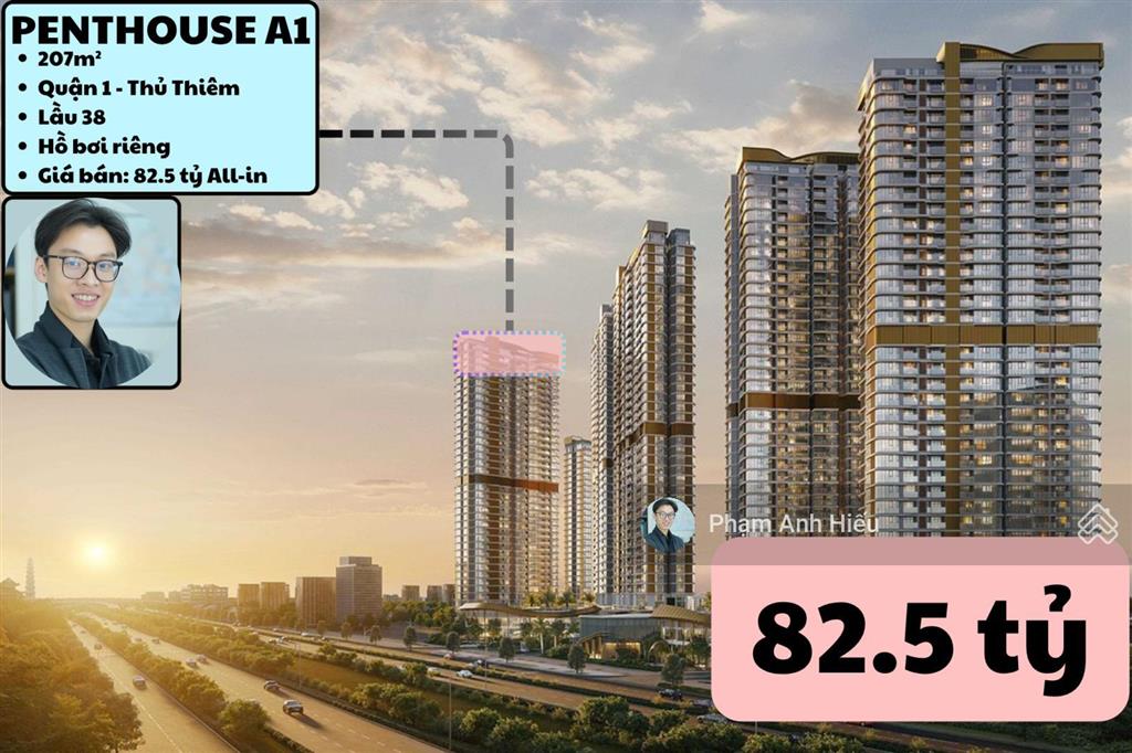 Penthouse eaton park tháp a1 view thủ thiêm  thảo điền  landmark 81 không chắn gì