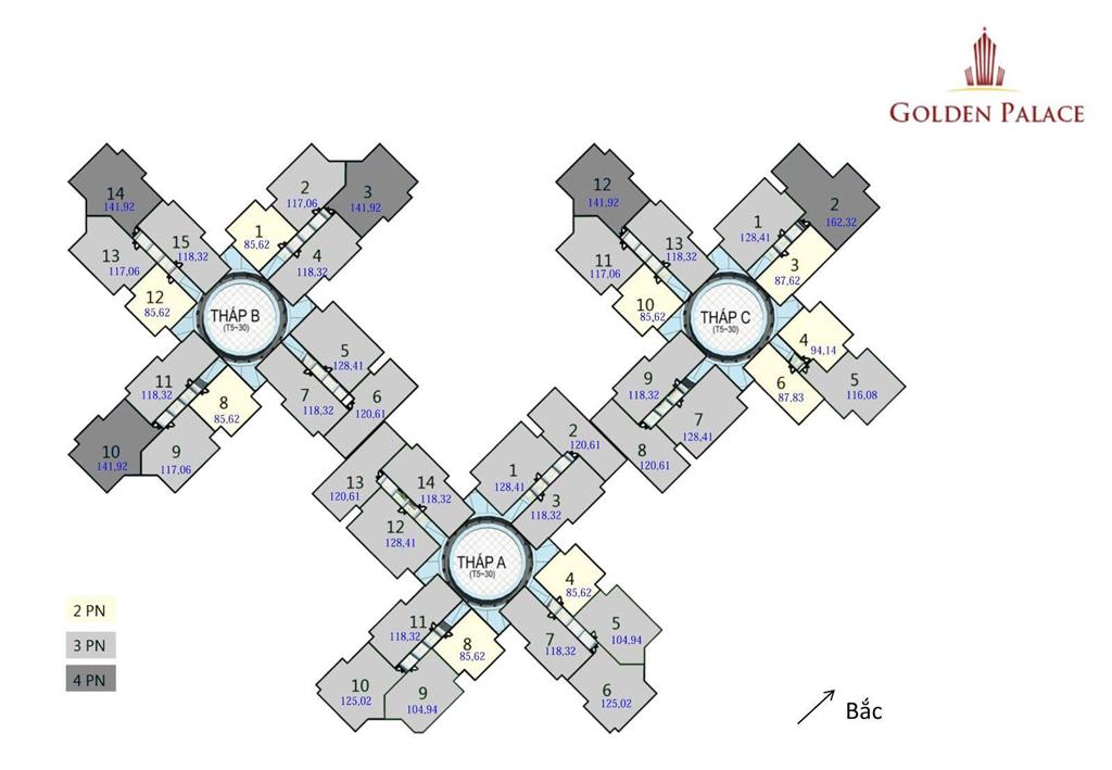 Bán căn hộ 4 phòng ngủ tại golden palace 141.92m2 giá bán 11 tỷ 0867 672 ***