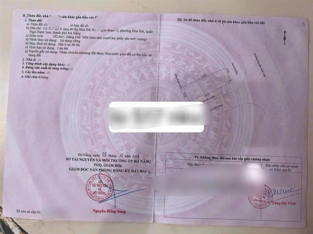 Bán cặp đất 2 mặt tiền khu đô thị hòa hải, ngũ hành sơn, đà nẵng, diện tích 300m, đất ở đô thị.