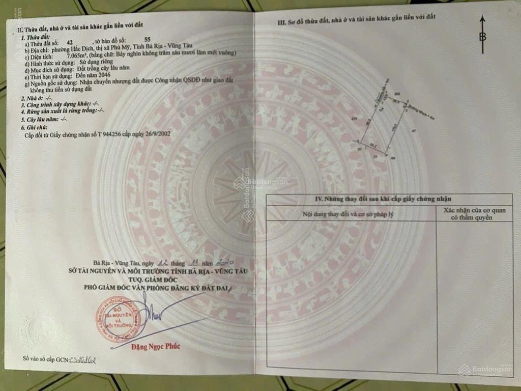 Bán đất 1 sẹc đường lê đức thọ, 13 tỷ, 7065m2, q. phú mỹ, bà rịa vũng tàu