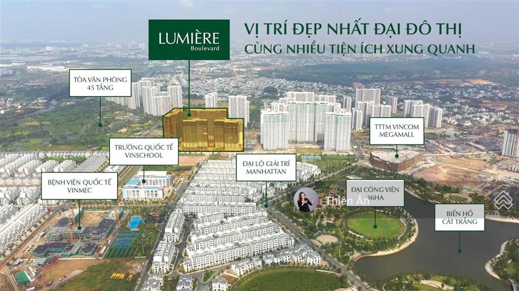 Giá siêu tốt chỉ 3,4 tỷ cho căn 2pn 1wc tại lumiere boulevard đã có sổ hồng khu compound cao cấp