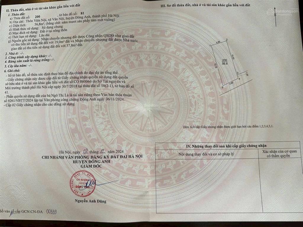 Hàng đẹp giá tốt bìa làng viên nội đông anh s 56,6m2 mặt tiền rộng đương o