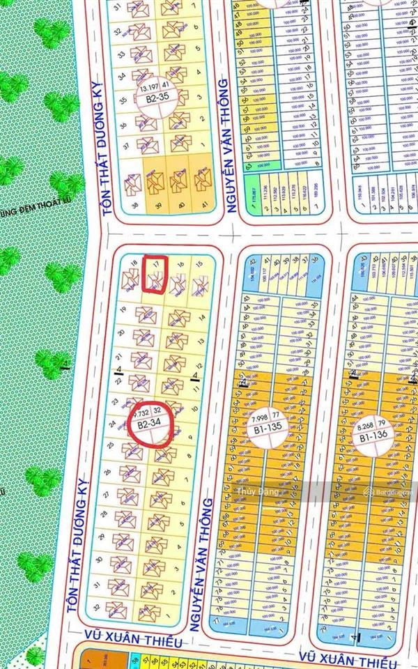 Bán lô đất biệt thự đường lê sỹ sát sông về phía cầu hoà xuân 318,7m2 ngang hơn 12m view sông