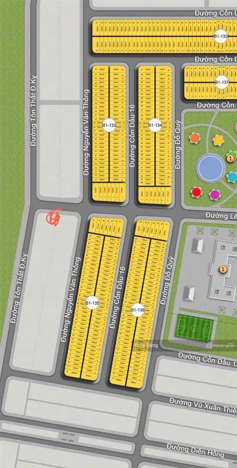 Bán lô đất biệt thự đường lê sỹ sát sông về phía cầu hoà xuân 318,7m2 ngang hơn 12m view sông